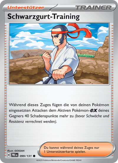 Schwarzgurt-Training 099/131 Prismatische Entwicklungen Pokémon Karte