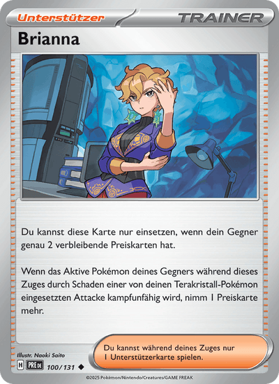 Brianna 100/131 Prismatische Entwicklungen Pokémon Karte
