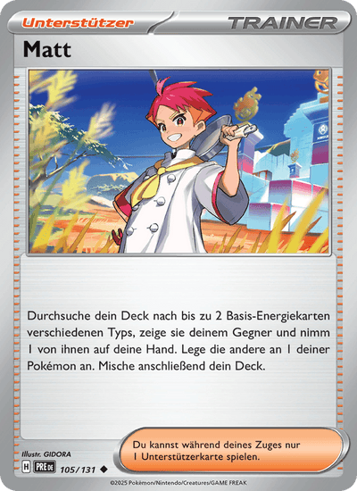 Matt 105/131 Prismatische Entwicklungen Pokémon Karte