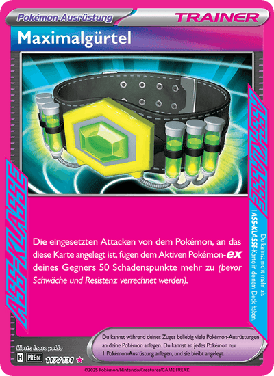 Maximalgürtel 117/131 Prismatische Entwicklungen Pokémon Karte