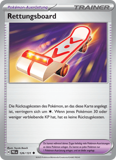 Rettungsboard 126/131 Prismatische Entwicklungen Pokémon Karte