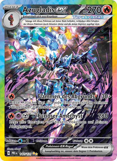 Azugladis-ex 147/131 Prismatische Entwicklungen Pokémon Karte