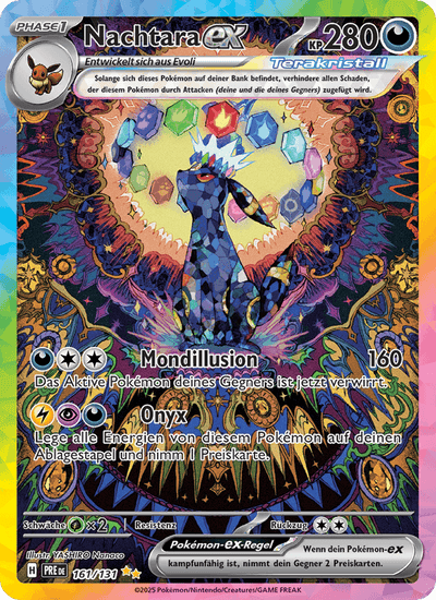 Nachtara-ex 161/131 Prismatische Entwicklungen Pokémon Karte