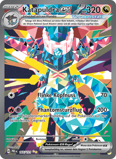 Katapuldra-ex 165/131 Prismatische Entwicklungen Pokémon Karte