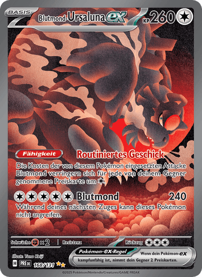 Blutmond-Ursaluna-ex 168/131 Prismatische Entwicklungen Pokémon Karte
