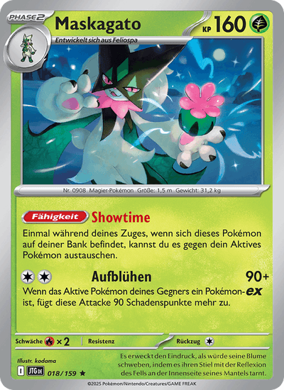 Maskagato 018/159 Reisegefährten Pokémon Karte