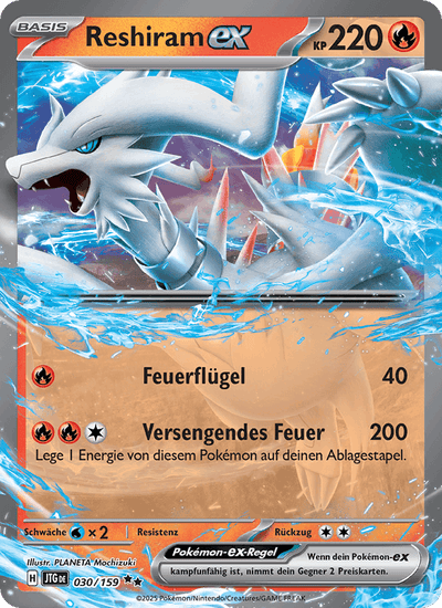Reshiram-ex 030/159 Reisegefährten Pokémon Karte