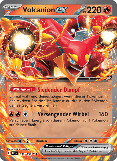 Volcanion-ex 031/159 Reisegefährten Pokémon Karte