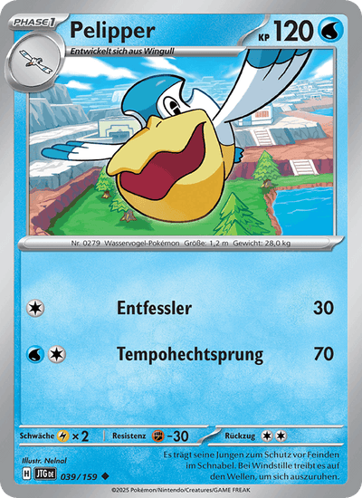 Pelipper 039/159 Reisegefährten Pokémon Karte