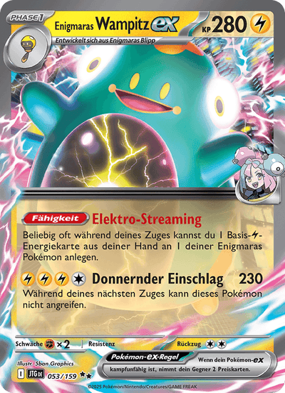Enigmaras Wampitz-ex 053/159 Reisegefährten Pokémon Karte