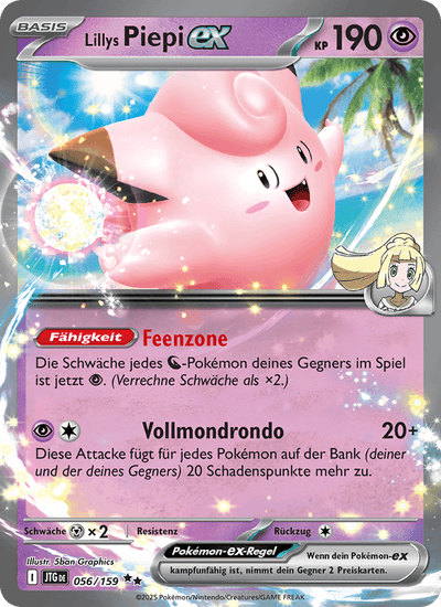 Lillys Piepi-ex 056/159 Reisegefährten Pokémon Karte