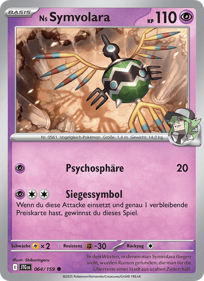Ns Symvolara 064/159 Reisegefährten Pokémon Karte
