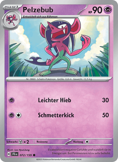 Pelzebub 072/159 Reisegefährten Pokémon Karte
