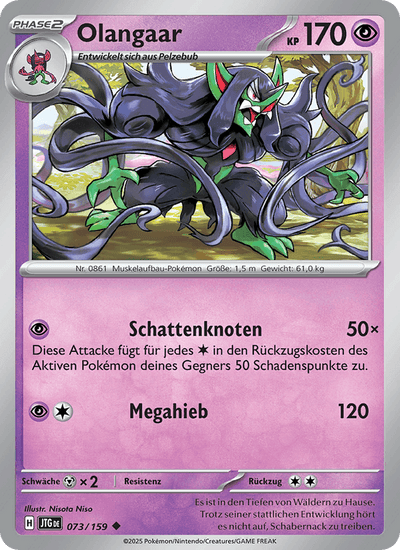 Olangaar 073/159 Reisegefährten Pokémon Karte