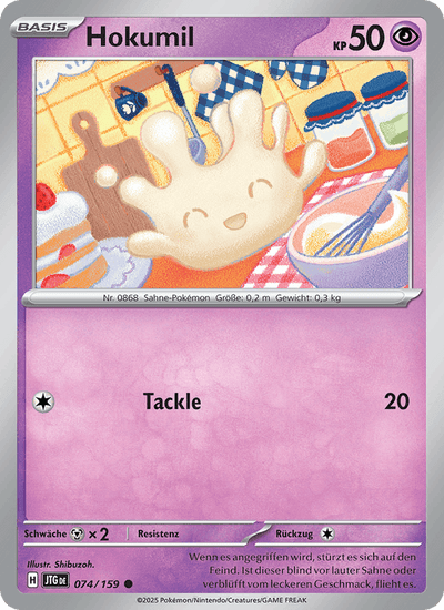 Hokumil 074/159 Reisegefährten Pokémon Karte