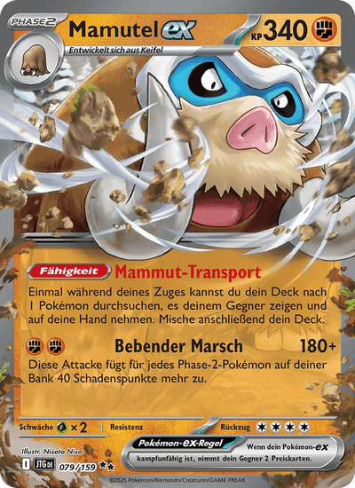 Mamutel-ex 079/159 Reisegefährten Pokémon Karte