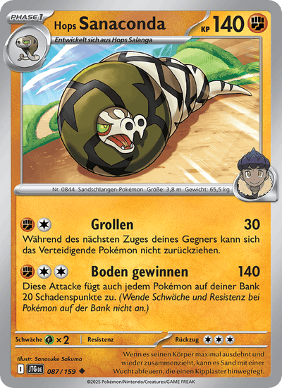 Hops Sanaconda 087/159 Reisegefährten Pokémon Karte