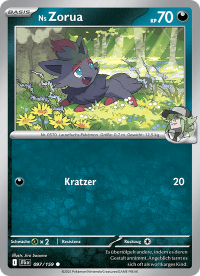 Ns Zorua 097/159 Reisegefährten Pokémon Karte