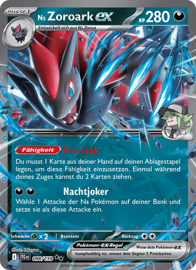 Ns Zoroark-ex 098/159 Reisegefährten Pokémon Karte