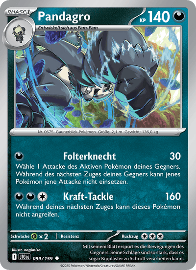 Pandagro 099/159 Reisegefährten Pokémon Karte