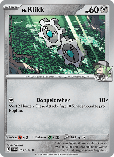 Ns Klikk 103/159 Reisegefährten Pokémon Karte