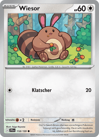 Wiesor 118/159 Reisegefährten Pokémon Karte