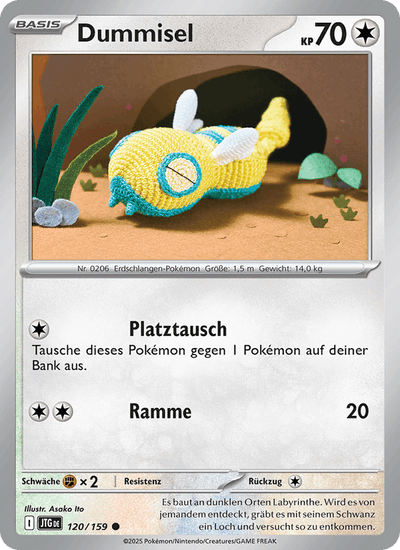 Dummisel 120/159 Reisegefährten Pokémon Karte
