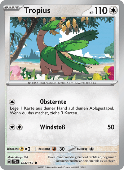 Tropius 123/159 Reisegefährten Pokémon Karte