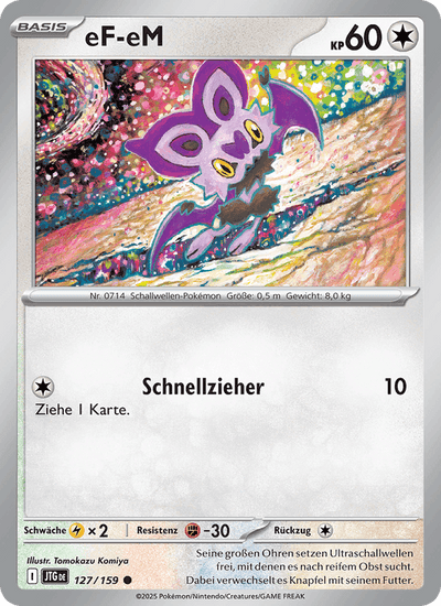 eF-eM 127/159 Reisegefährten Pokémon Karte