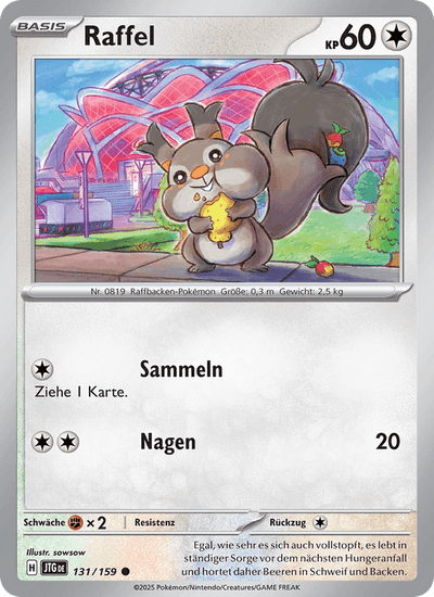 Raffel 131/159 Reisegefährten Pokémon Karte
