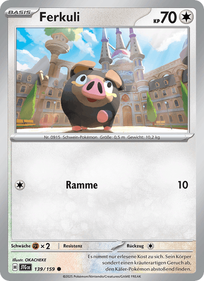 Ferkuli 139/159 Reisegefährten Pokémon Karte