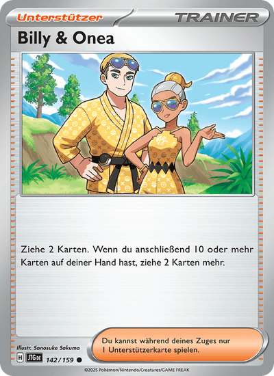Billy & Onea 142/159 Reisegefährten Pokémon Karte
