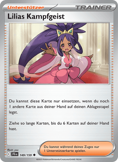 Lilias Kampfgeist 149/159 Reisegefährten Pokémon Karte