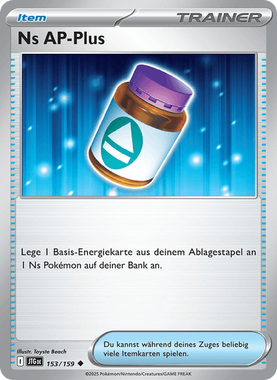 Ns AP-Plus 153/159 Reisegefährten Pokémon Karte