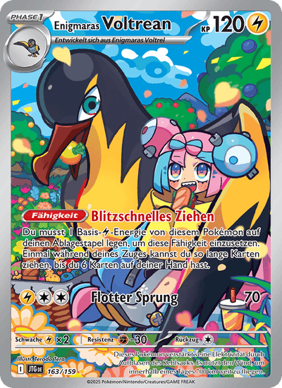 Enigmaras Voltrean 163/159 Reisegefährten Pokémon Karte
