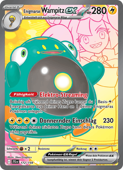 Enigmaras Wampitz-ex 172/159 Reisegefährten Pokémon Karte