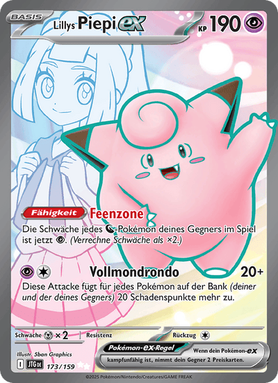 Lillys Piepi-ex 173/159 Reisegefährten Pokémon Karte