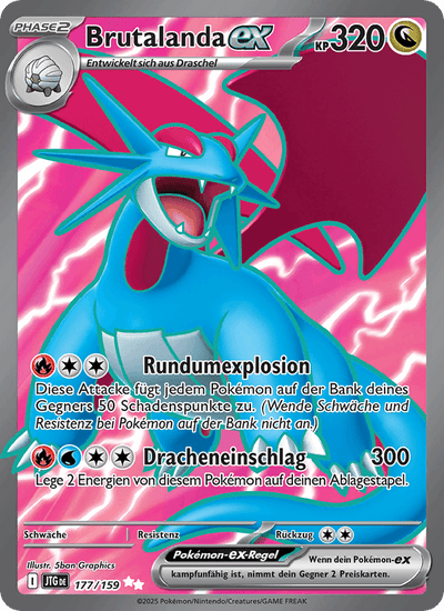 Brutalanda-ex 177/159 Reisegefährten Pokémon Karte