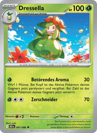 Dressella 007/086 Schwarze Blitze Pokémon Karte