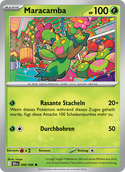 Maracamba 008/086 Schwarze Blitze Pokémon Karte