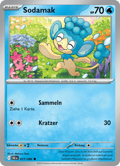 Sodamak 017/086 Schwarze Blitze Pokémon Karte