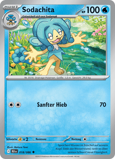 Sodachita 018/086 Schwarze Blitze Pokémon Karte