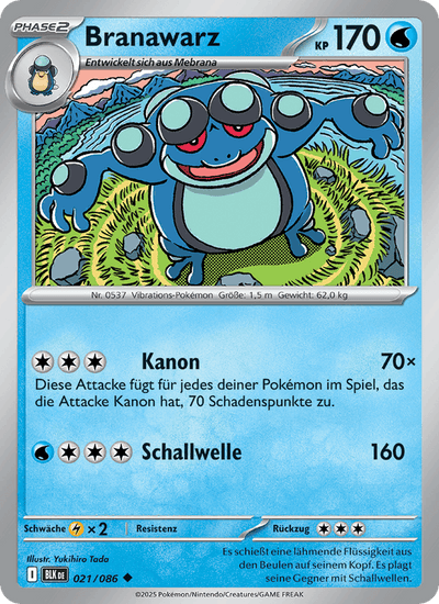 Branawarz 021/086 Schwarze Blitze Pokémon Karte