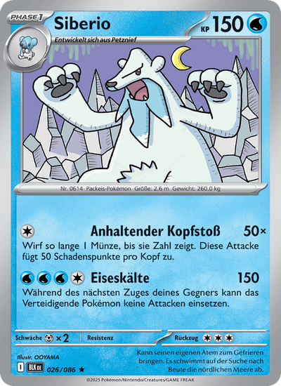 Siberio 026/086 Schwarze Blitze Pokémon Karte