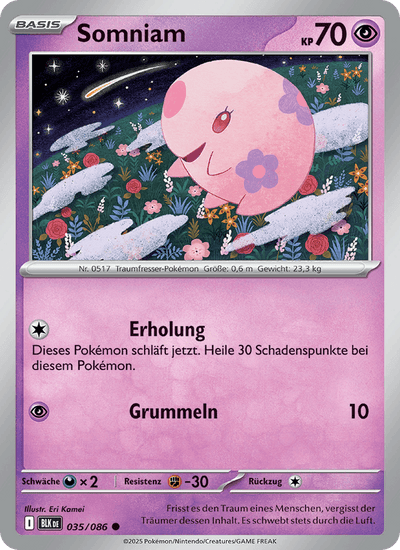 Somniam 035/086 Schwarze Blitze Pokémon Karte