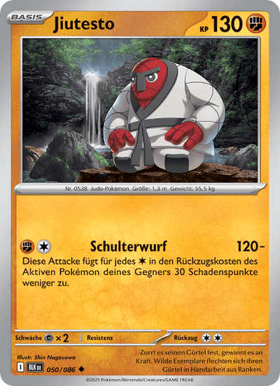 Jiutesto 050/086 Schwarze Blitze Pokémon Karte
