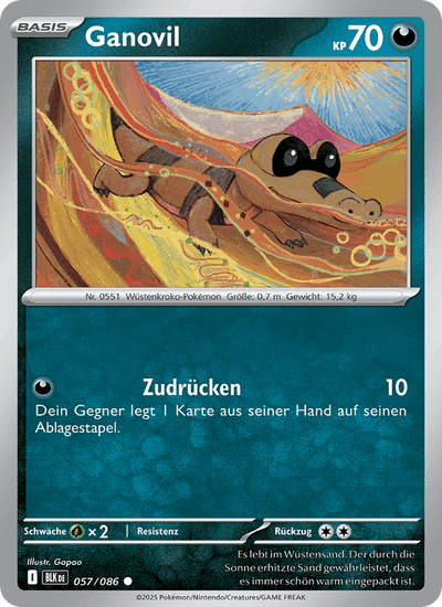 Ganovil 057/086 Schwarze Blitze Pokémon Karte