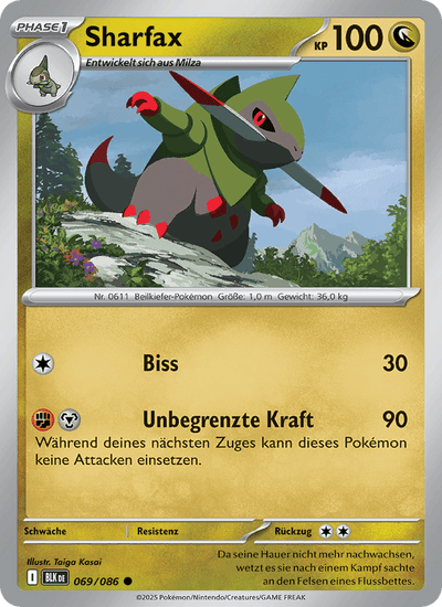 Sharfax 069/086 Schwarze Blitze Pokémon Karte