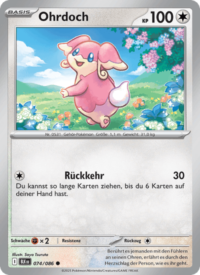 Ohrdoch 074/086 Schwarze Blitze Pokémon Karte