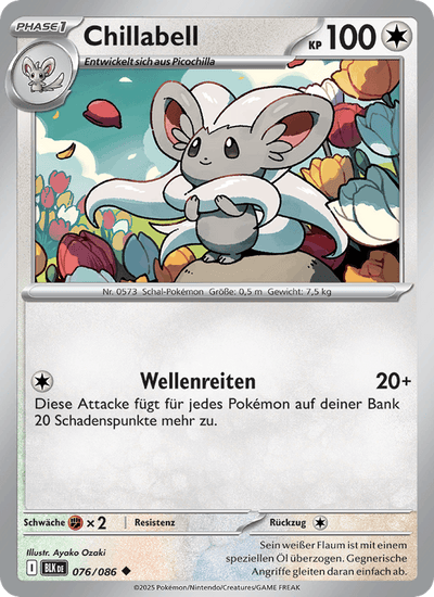 Chillabell 076/086 Schwarze Blitze Pokémon Karte